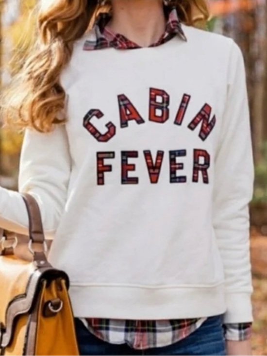 J. Crew Tops - J. Crew Cabin Fever Crewneck Sweatshirt | White & Flannel